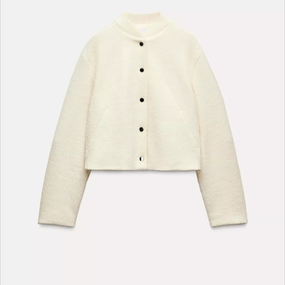 Zara Cream Textured Jacket - Picture 2 of 8